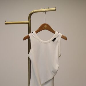 Black and White Lace Paneled Tank Top for Women