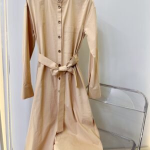 Yellow-Brown Checkered Ruffled-Collar Dress