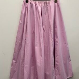 Light Pink Elastic-Waist Maxi Flared Skirt