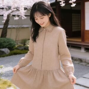 Cherry Blossom Plaid Dress