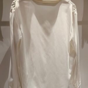 100% Cotton White Stand Collar Blouse