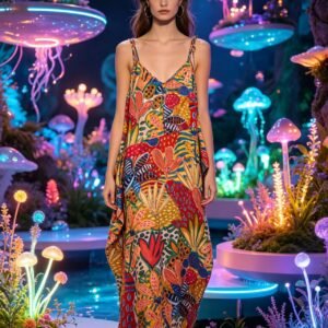 Floral Print Adjustable Strap Tencel Maxi Slip Dress