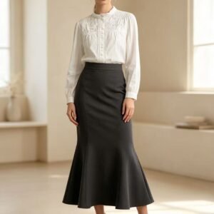 Vintage Floral Embroidered Cotton Silk Stand Collar Long Sleeve Blouse For Women